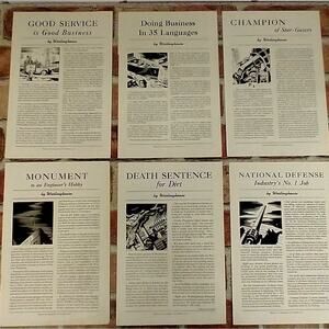 1940s‎ Westinghouse Lot of 6 Vtg Magazine Print Ads WWII Era Retro Ephemera